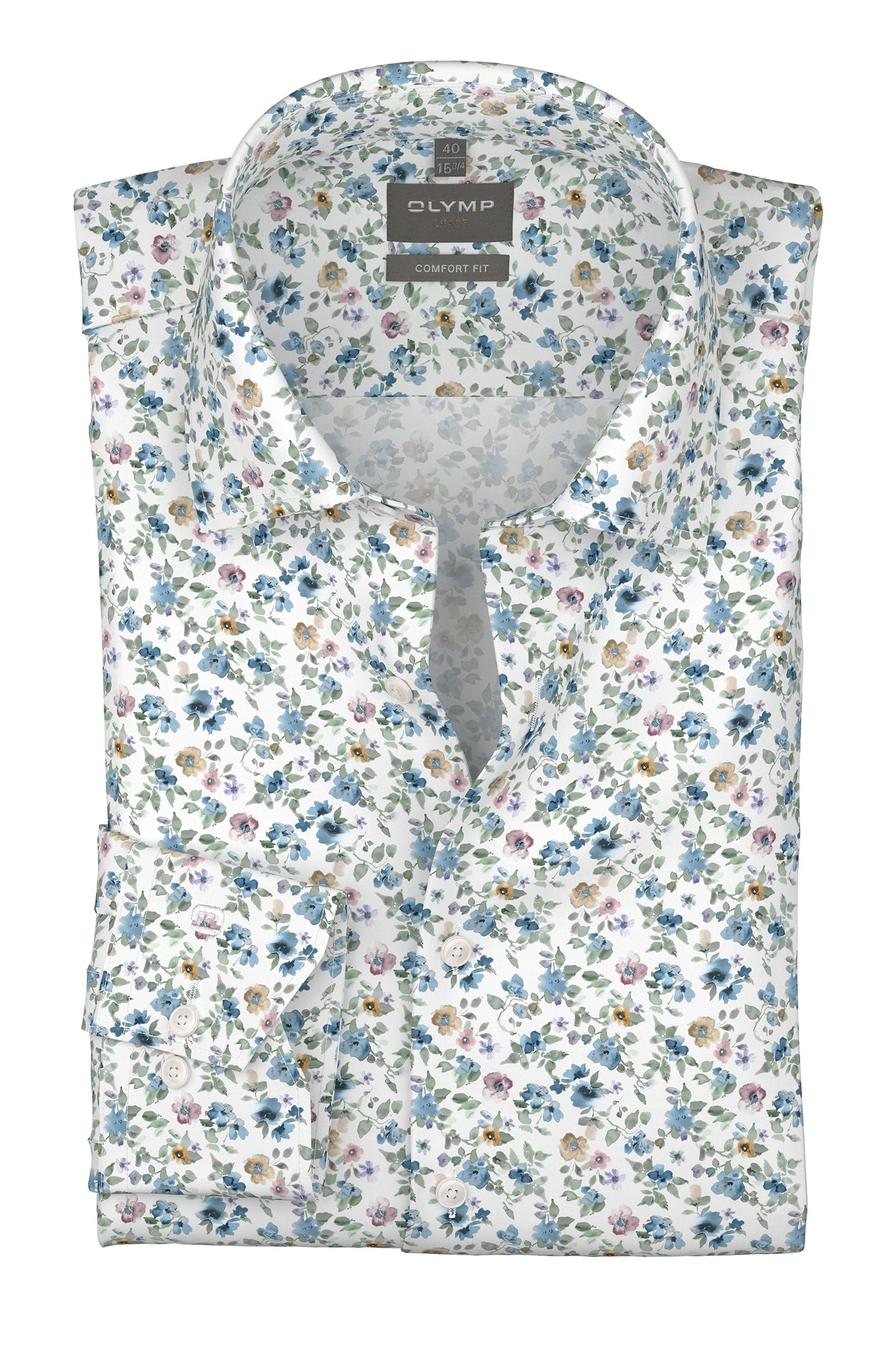 Olymp Luxor Comfort Fit Neat Floral Shirt - White