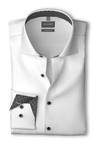 Olymp Luxor Comfort Fit Plain Satin No Pocket Shirt - White