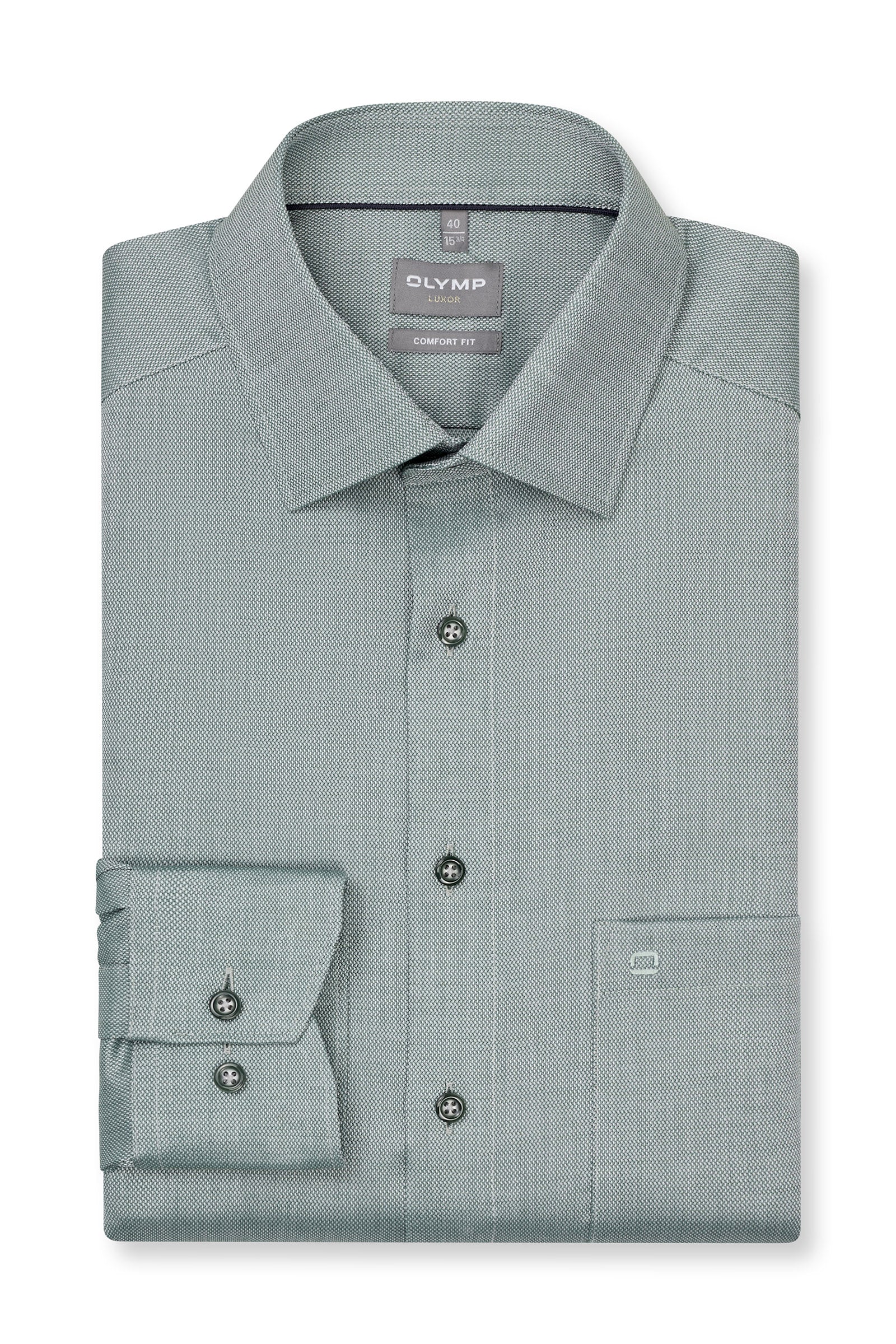 Olymp Luxor Comfort Fit Plain Shirt - Green