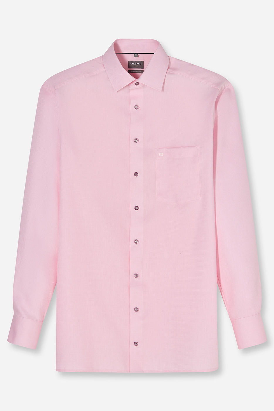 Olymp Luxor Comfort Fit Plain Shirt - Pink
