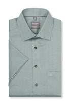 Olymp Luxor Comfort Fit Plain Short Sleeve Shirt - Green