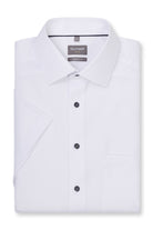 Olymp Luxor Comfort Fit Plain Short Sleeve Shirt - White