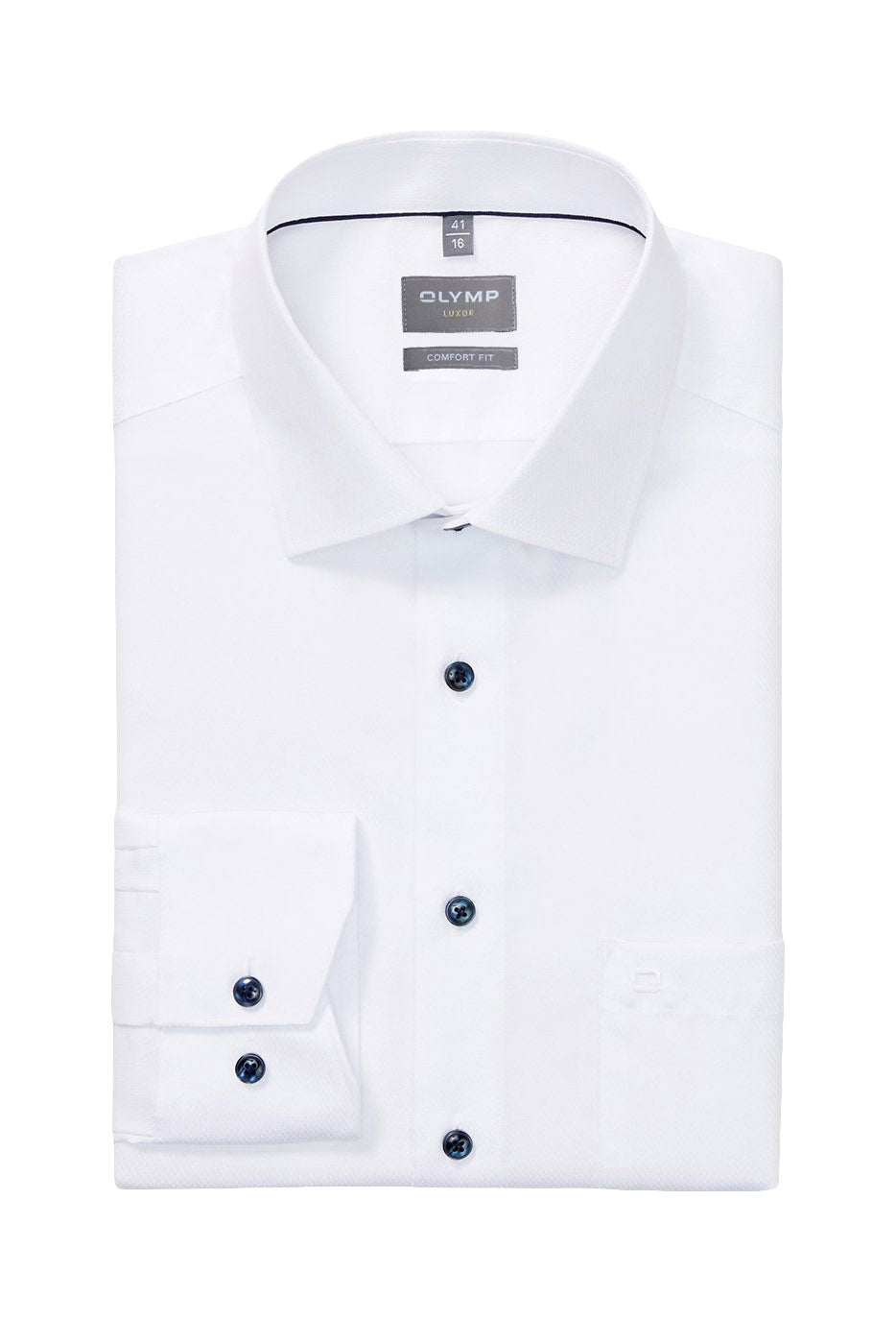 Olymp Luxor Comfort Fit Royal Oxford Long Sleeve Shirt - White