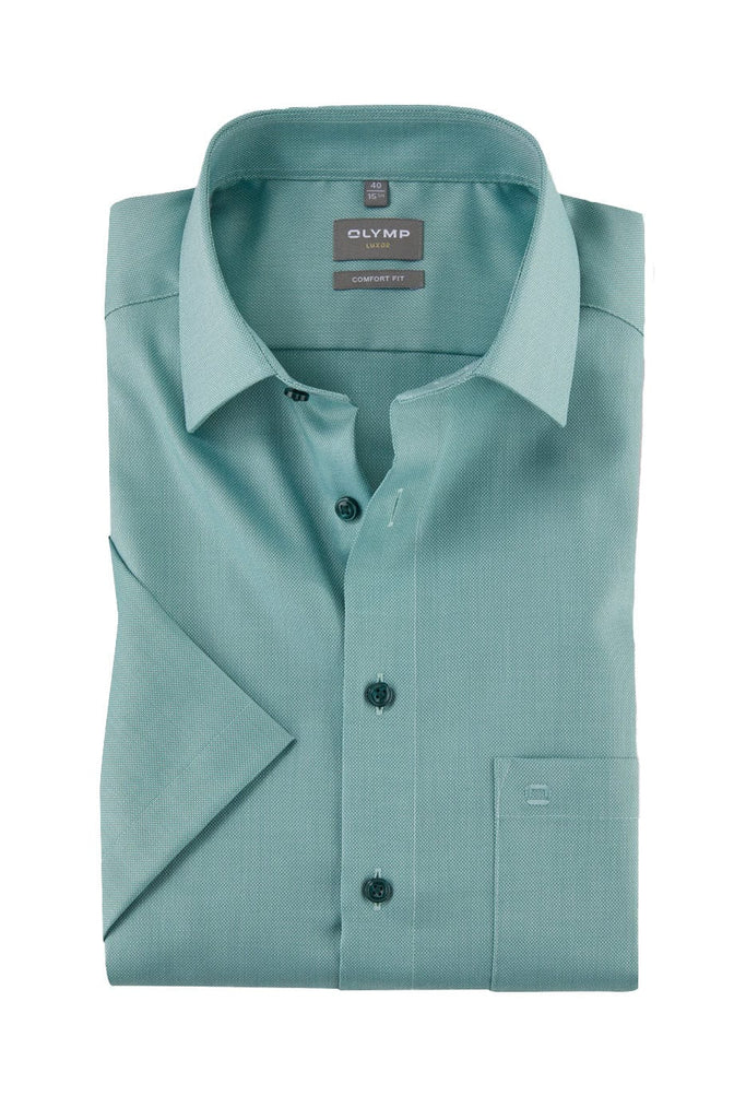 Olymp Luxor Comfort Fit Short Sleeve Shirt - Green