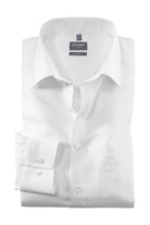 Olymp Luxor Comfort Fit Thick Twill Plain Shirt - White