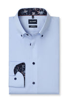 Olymp Luxor Modern Fit Button-Down Oxford Shirt - Light Blue