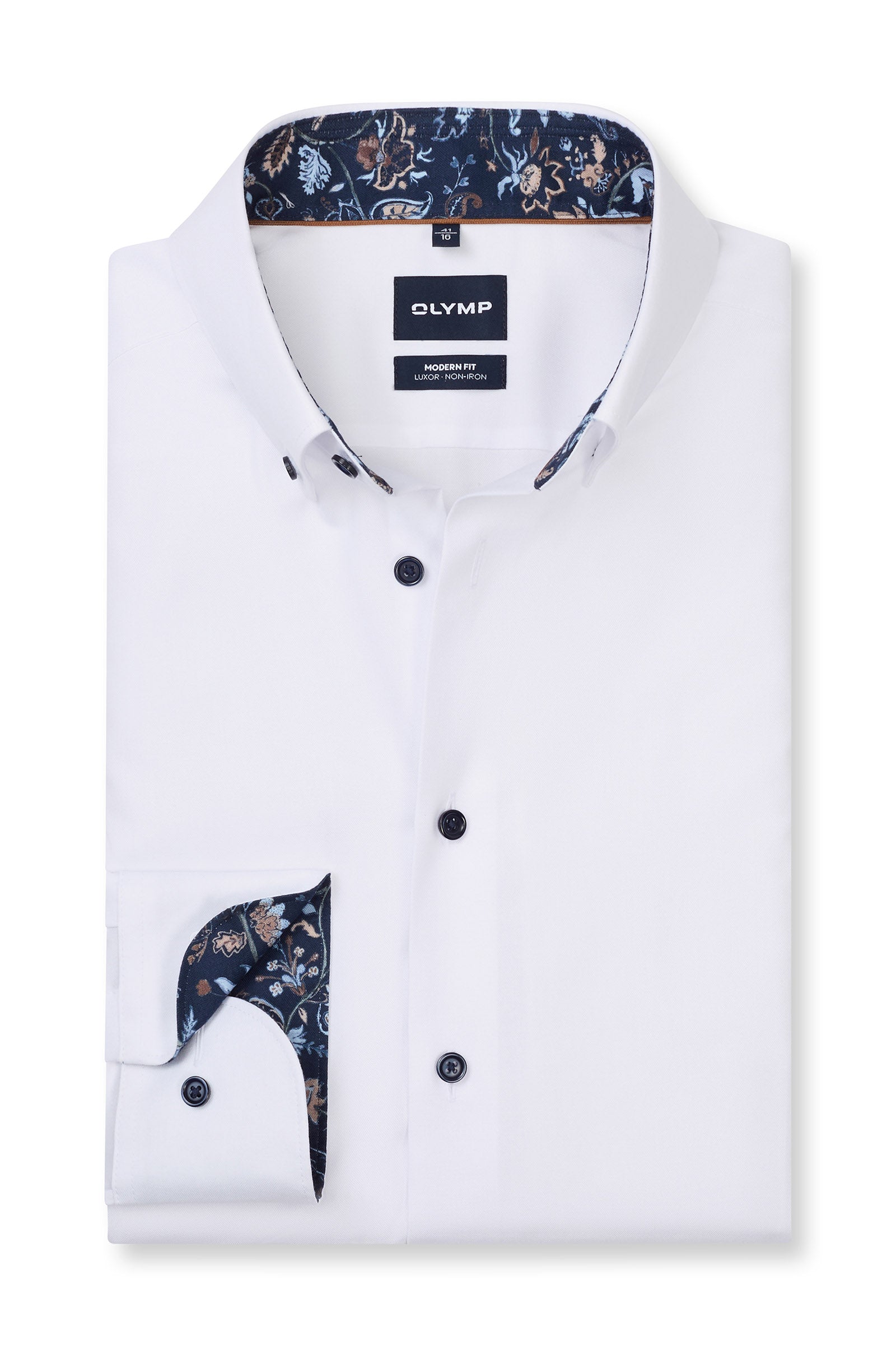 Olymp Luxor Modern Fit Button-Down Oxford Shirt - White