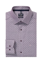 Olymp Luxor Modern Fit Dobby Long Sleeve Shirt - Mauve