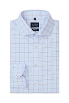 Olymp Luxor Modern Fit Extra Long Sleeve Check Shirt - Light Blue