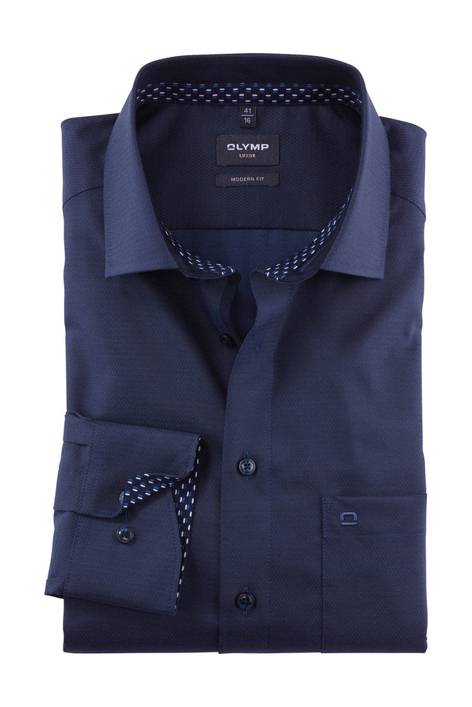 Olymp Luxor Modern Fit Extra Long Sleeve Shirt - Midnight Blue