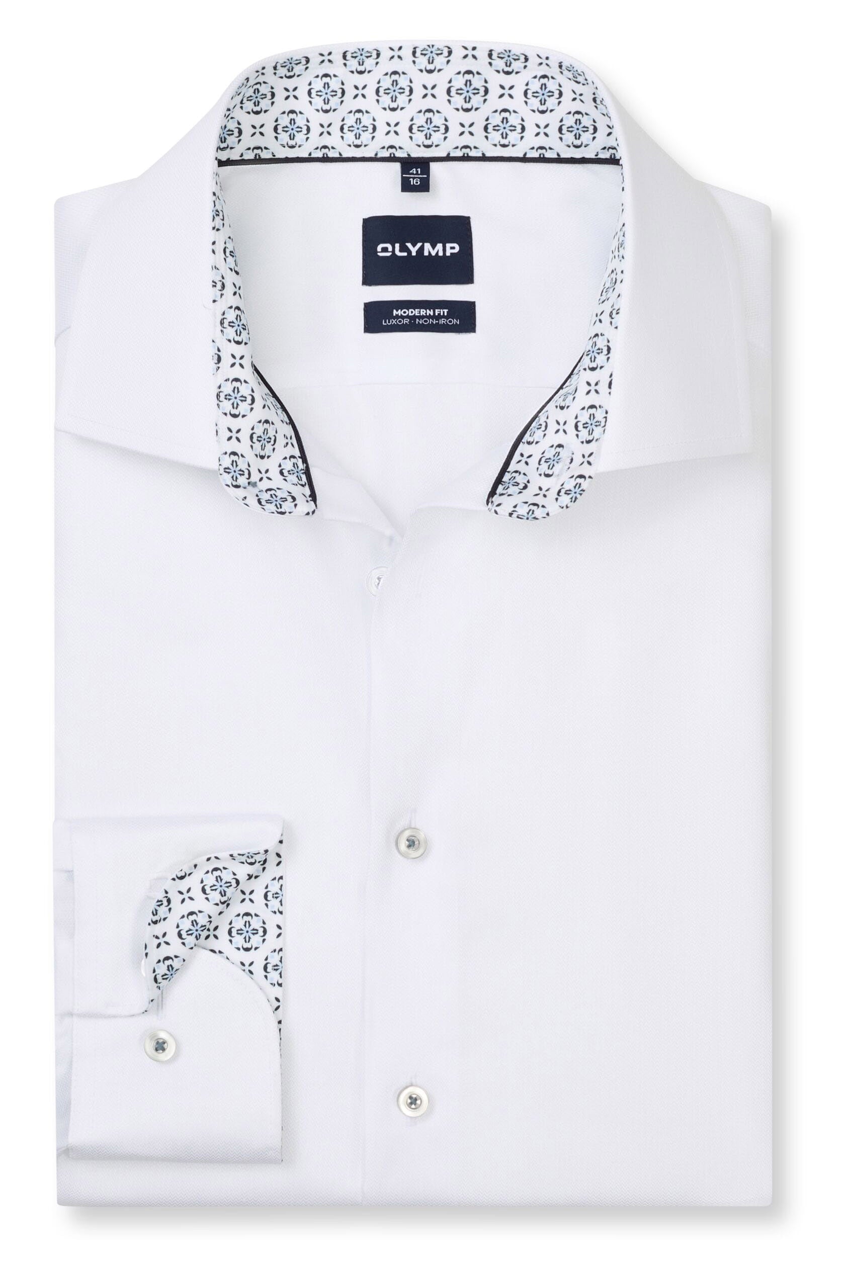 Olymp Luxor Modern Fit Fine Woven Shirt - White