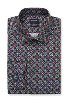 Olymp Luxor Modern Fit Floral Print Long Sleeve Shirt - Marine