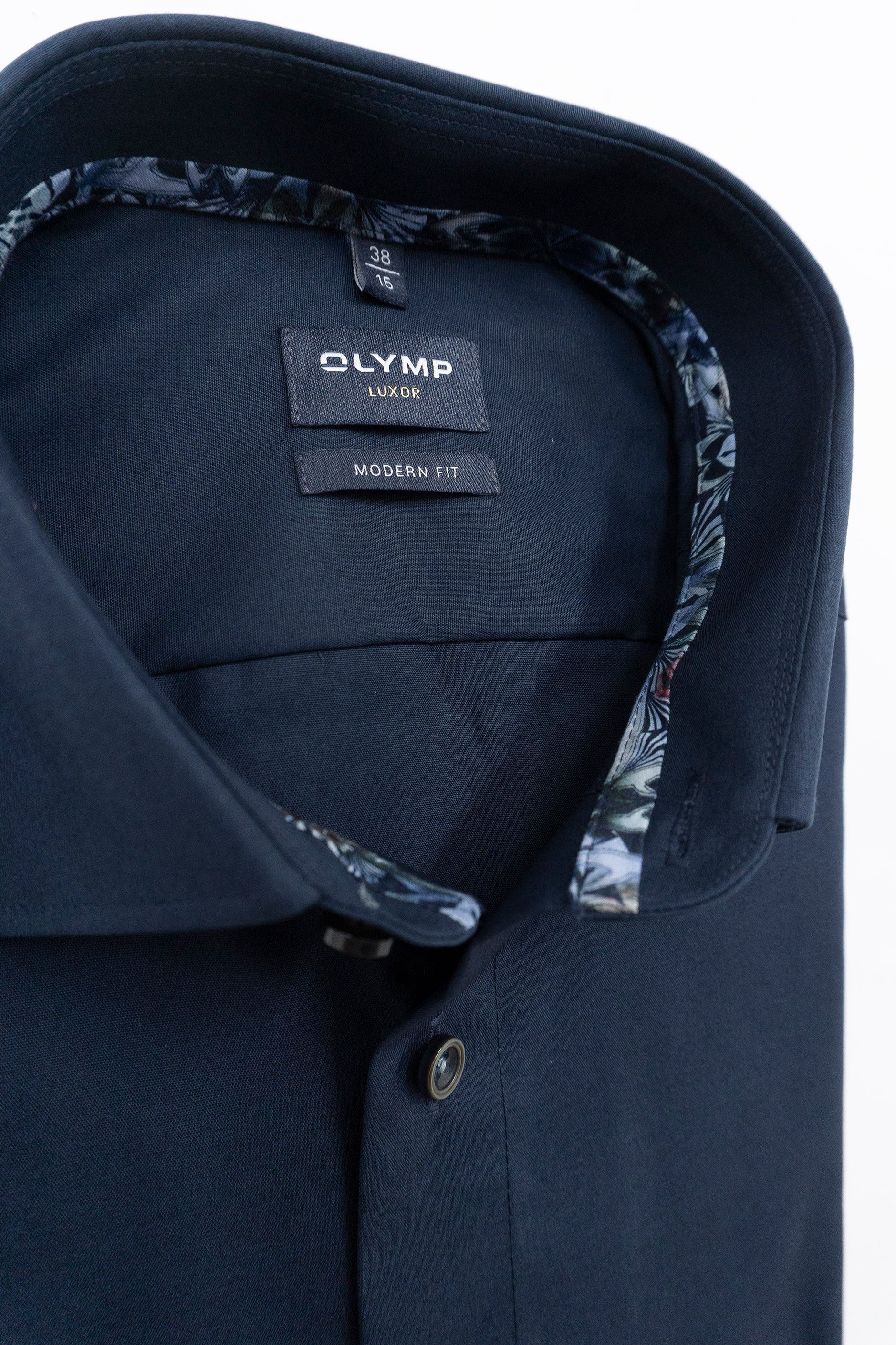 Olymp Luxor Modern Fit Long Sleeve Shirt - Navy