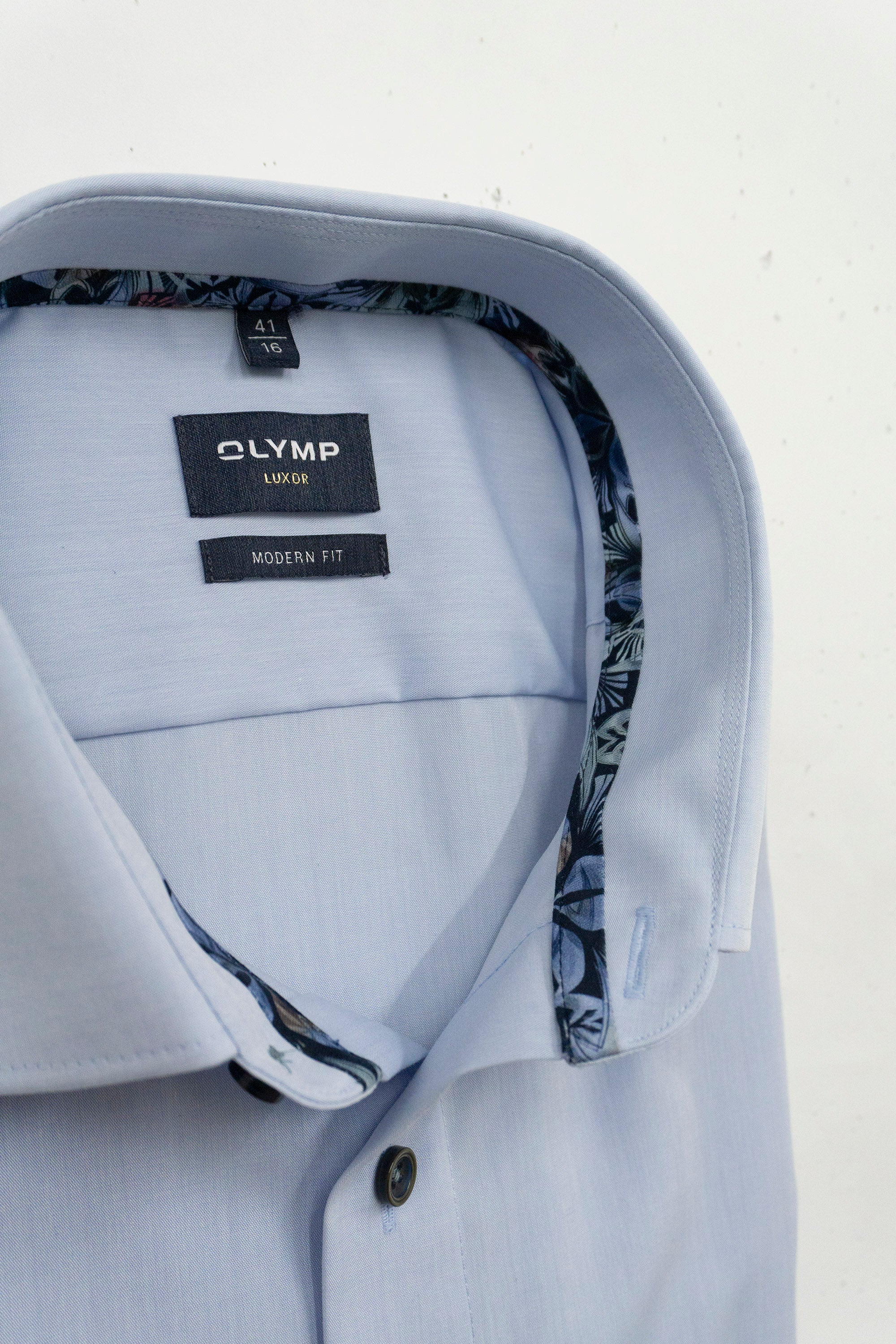 Olymp Luxor Modern Fit Long Sleeve Shirt - Pale Blue