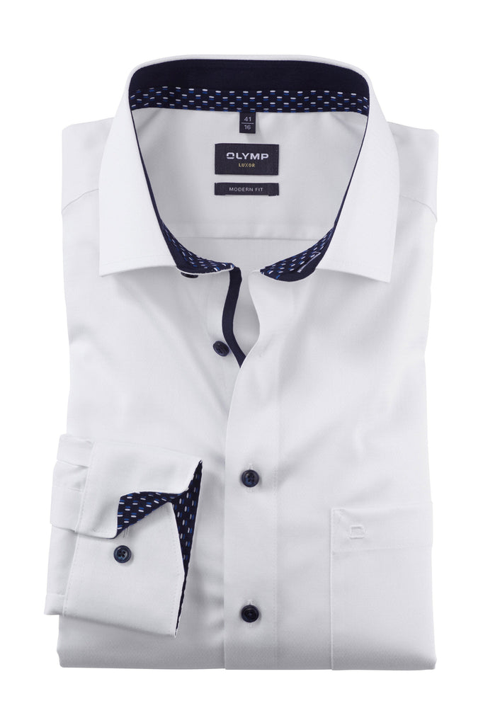 Olymp Luxor Modern Fit Long Sleeve Shirt - White