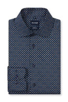 Olymp Luxor Modern Fit Medallion Print Shirt - Navy