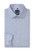 Olymp Luxor Modern Fit Medallion Print Shirt - White/Blue