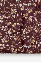 Olymp Luxor Modern Fit Neat Floral Print Shirt - Bordeaux