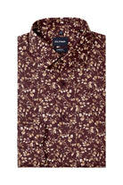 Olymp Luxor Modern Fit Neat Floral Print Shirt - Bordeaux