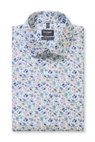 Olymp Luxor Modern Fit Neat Floral Short Sleeve Shirt - White