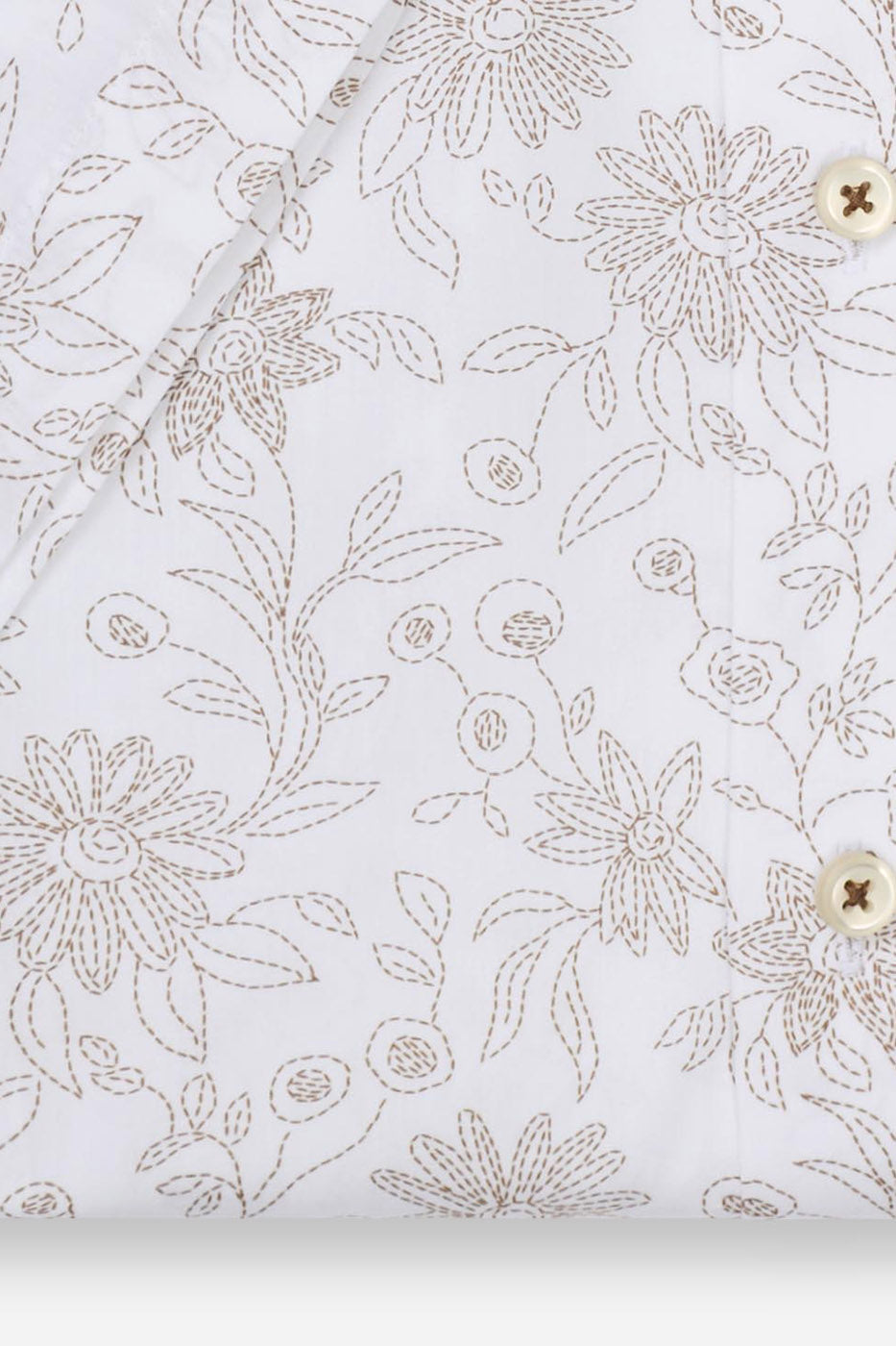 Olymp Luxor Modern Fit Outline Floral Shirt - White