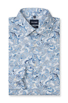 Olymp Luxor Modern Fit Paisley Print Shirt - Sky