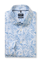 Olymp Luxor Modern Fit Paisley Shirt - White/Blue