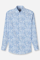 Olymp Luxor Modern Fit Paisley Shirt - White/Blue