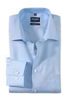Olymp Luxor Modern Fit Plain Long Sleeve Shirt - Light Blue