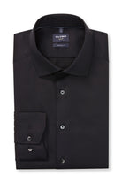 Olymp Luxor Modern Fit Plain Satin No Pocket Shirt - Black