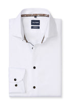 Olymp Luxor Modern Fit Plain Satin Shirt - White