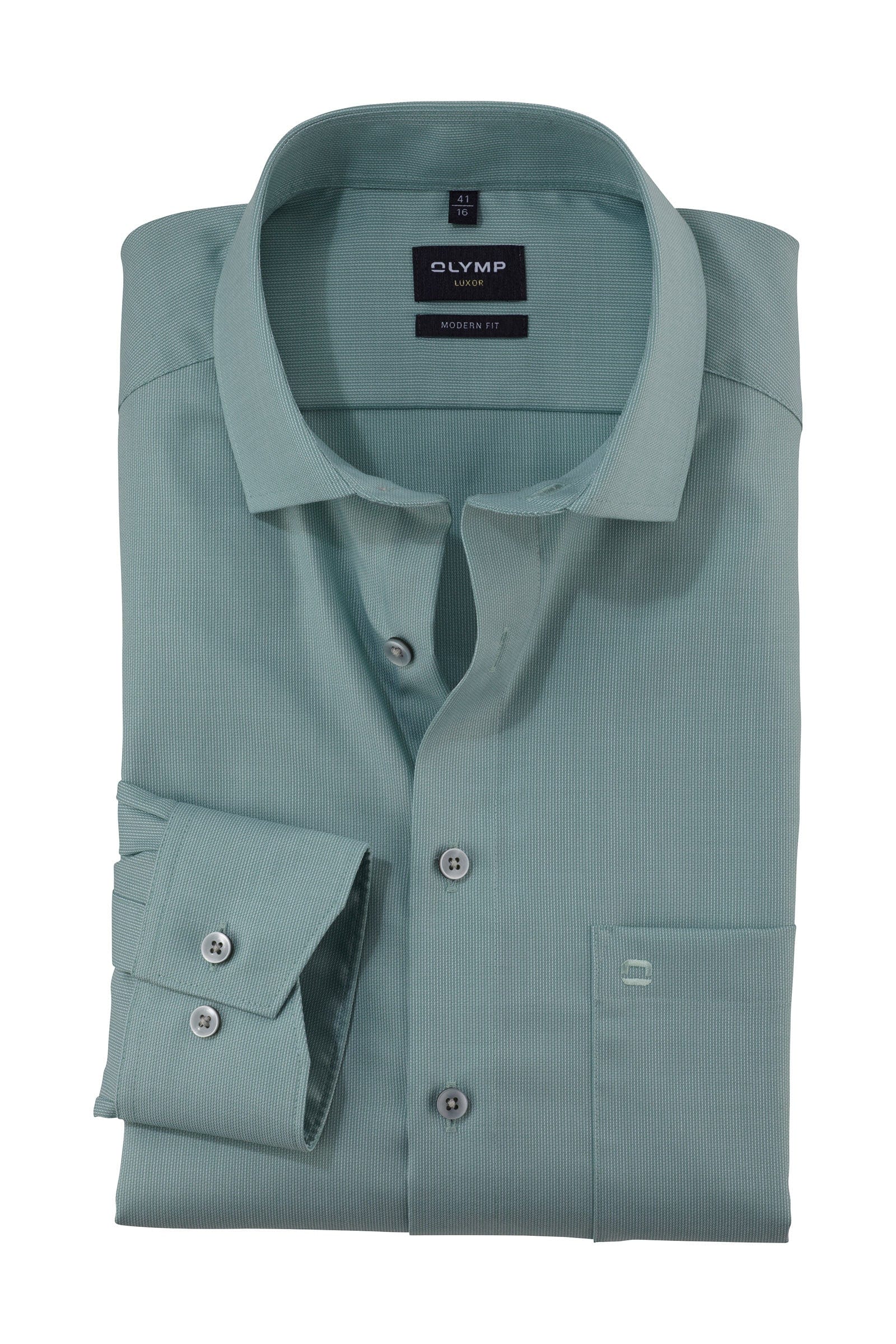 Olymp Luxor Modern Fit Plain Shirt - Green