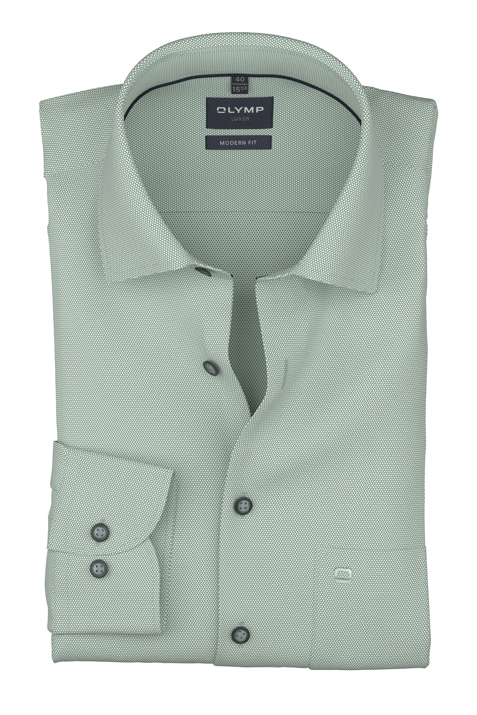 Olymp Luxor Modern Fit Plain Shirt - Green