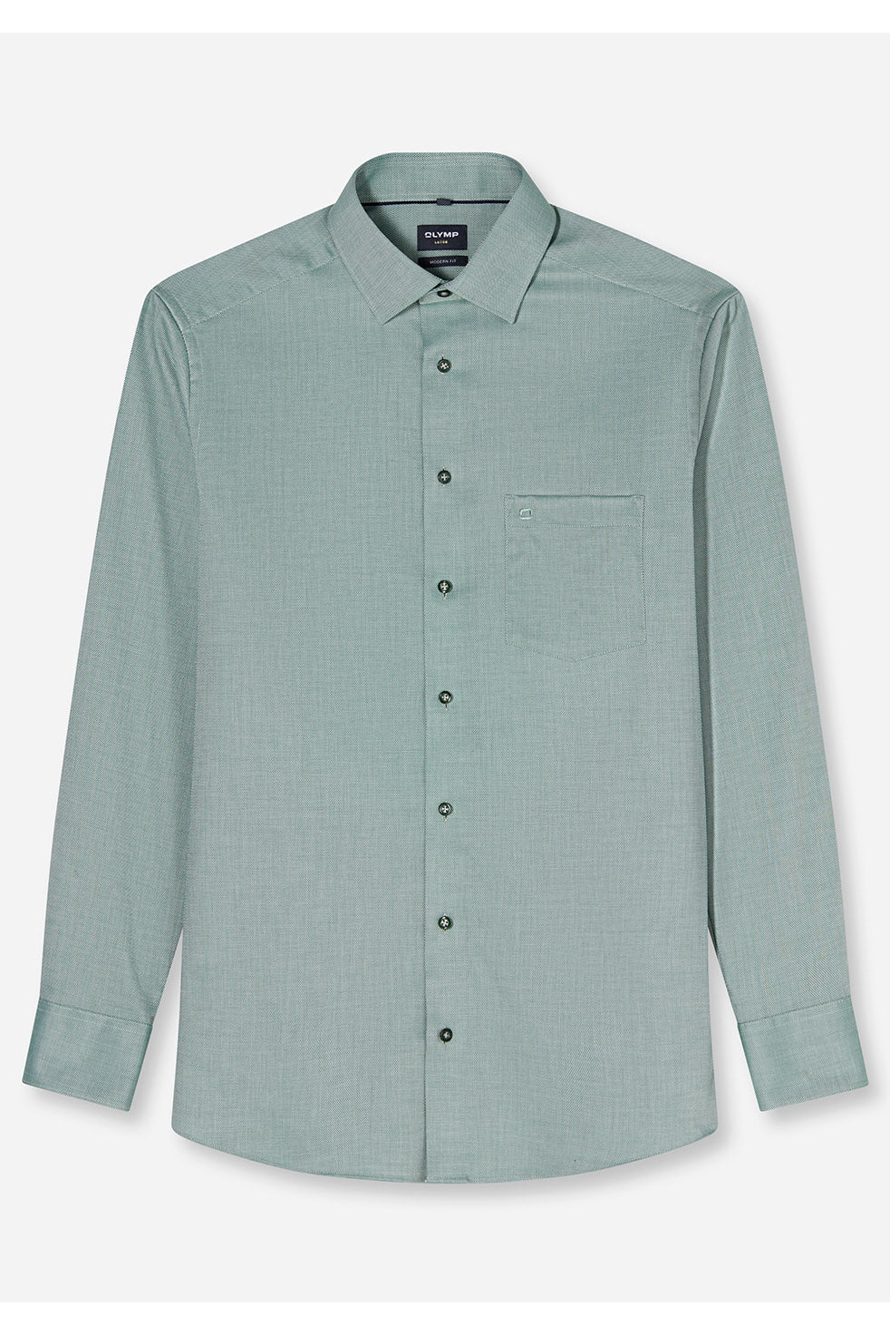 Olymp Luxor Modern Fit Plain Shirt - Green