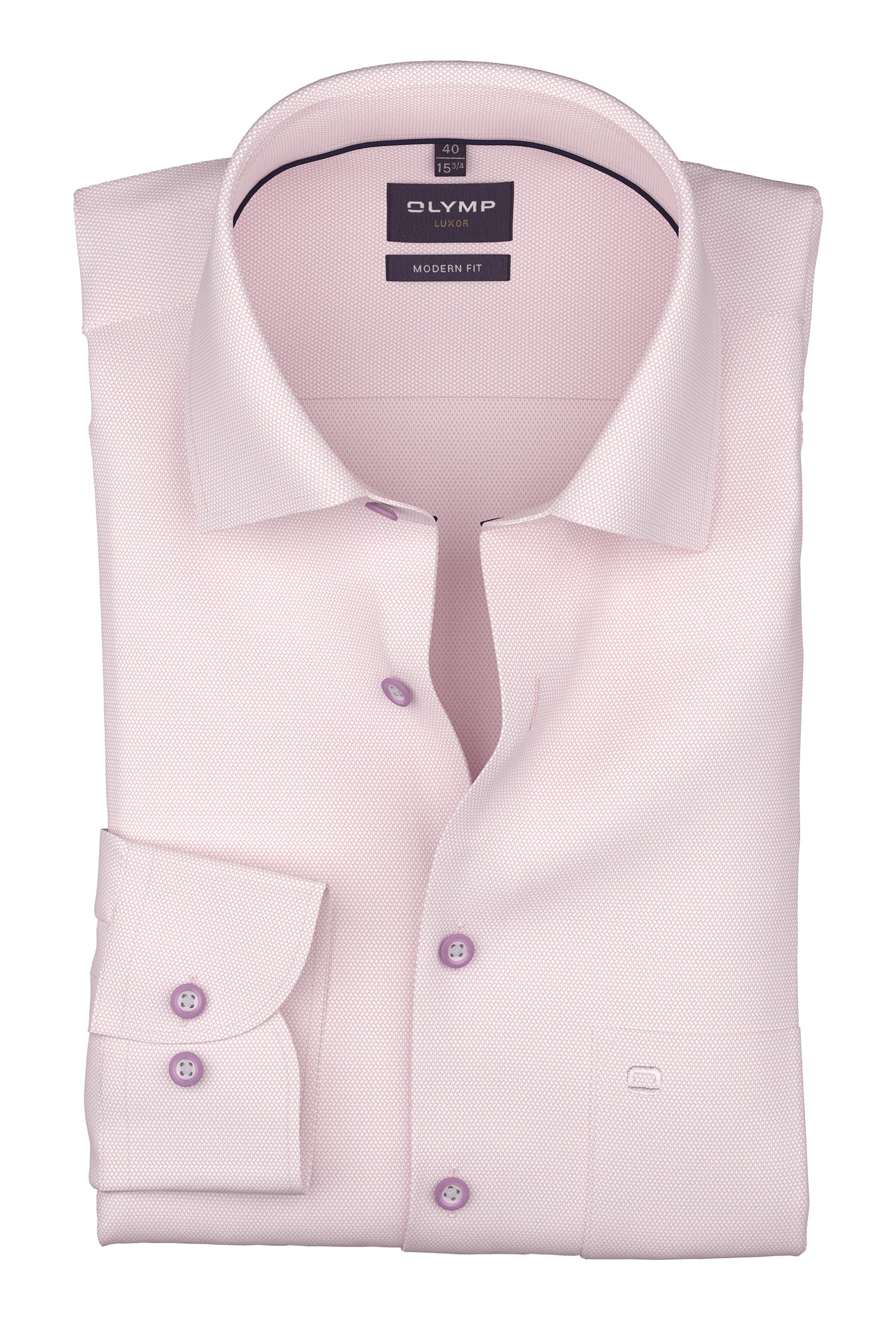 Olymp Luxor Modern Fit Plain Shirt - Pink