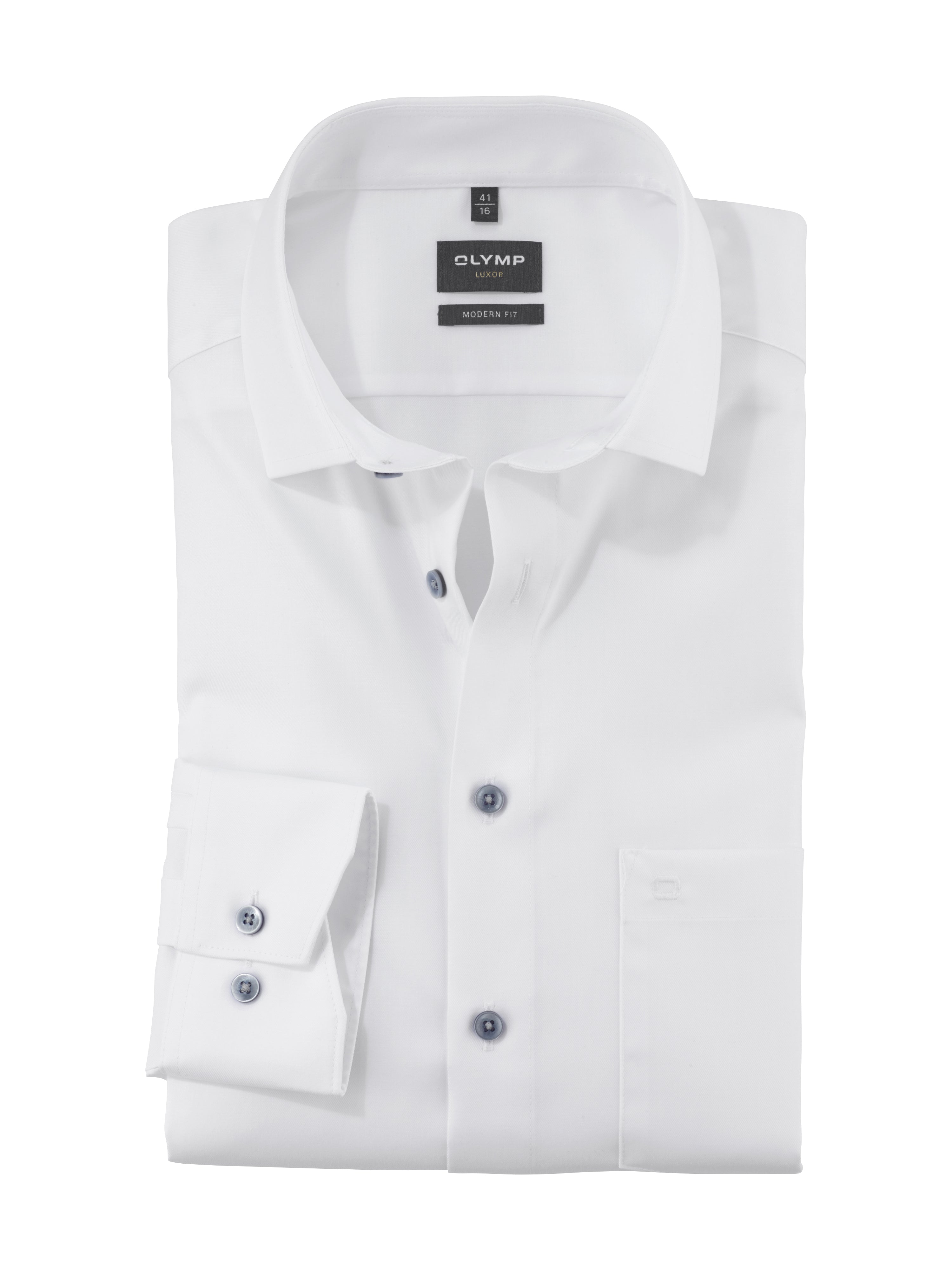 Olymp Luxor Modern Fit Plain Shirt - White