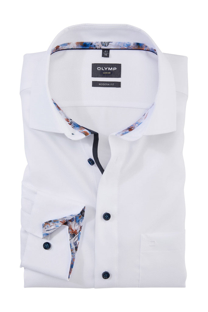 Olymp Luxor Modern Fit Plain Shirt - White