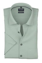Olymp Luxor Modern Fit Plain Short Sleeve Shirt - Green