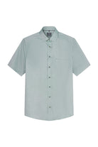 Olymp Luxor Modern Fit Plain Short Sleeve Shirt - Green