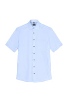 Olymp Luxor Modern Fit Plain Short Sleeve Shirt - Light Blue