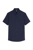 Olymp Luxor Modern Fit Plain Short Sleeve Shirt - Navy
