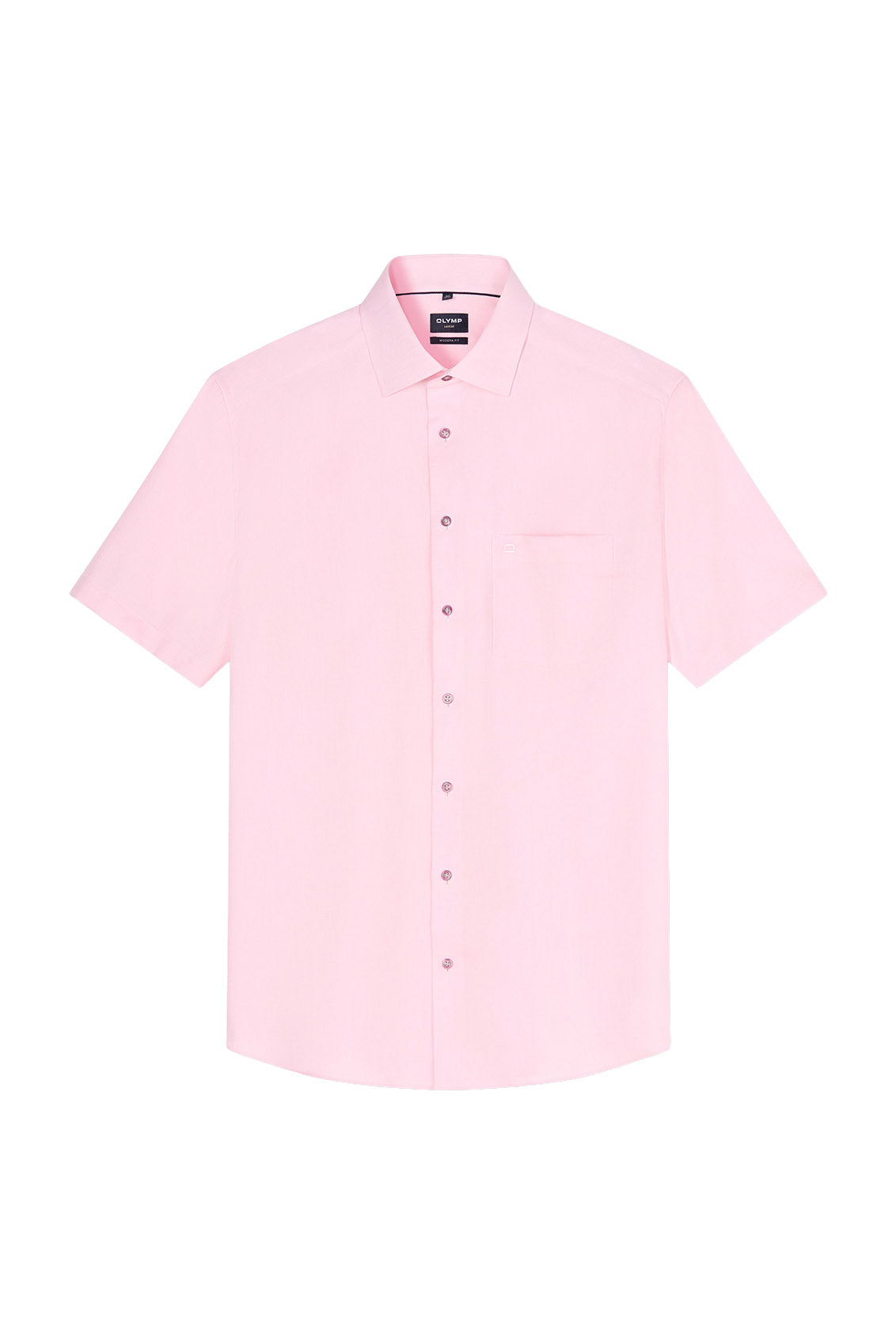 Olymp Luxor Modern Fit Plain Short Sleeve Shirt - Pink