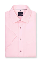 Olymp Luxor Modern Fit Plain Short Sleeve Shirt - Pink