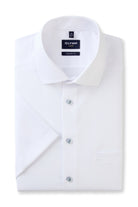 Olymp Luxor Modern Fit Plain Short Sleeve Shirt - White