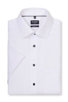Olymp Luxor Modern Fit Plain Short Sleeve Shirt - White