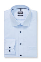 Olymp Luxor Modern Fit Royal Oxford Long Sleeve Shirt - Pale Blue