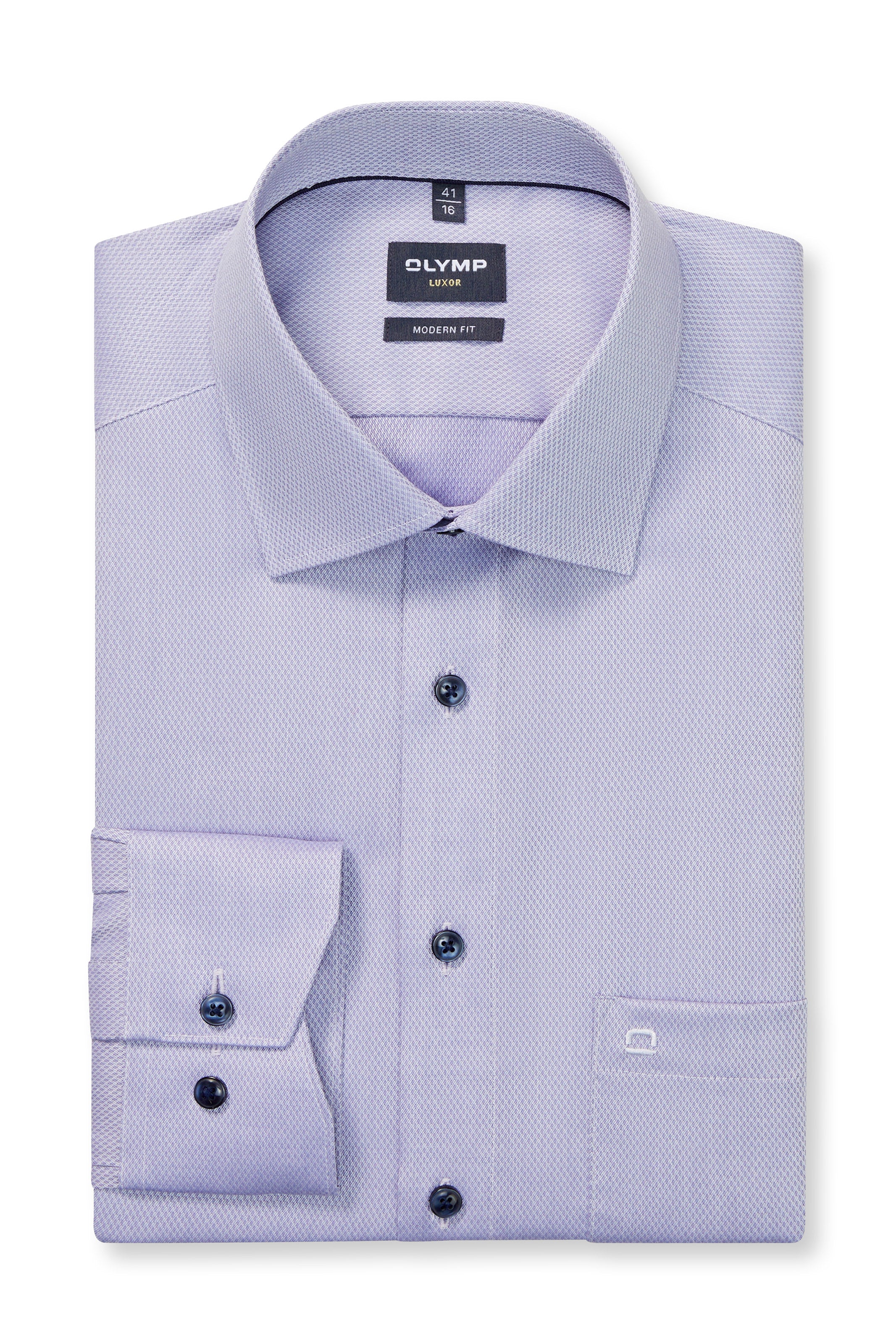Olymp Luxor Modern Fit Royal Oxford Long Sleeve Shirt - Violet
