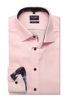 Olymp Luxor Modern Fit Royal Oxford Long Sleeve Shirt with Trim - Pale Pink