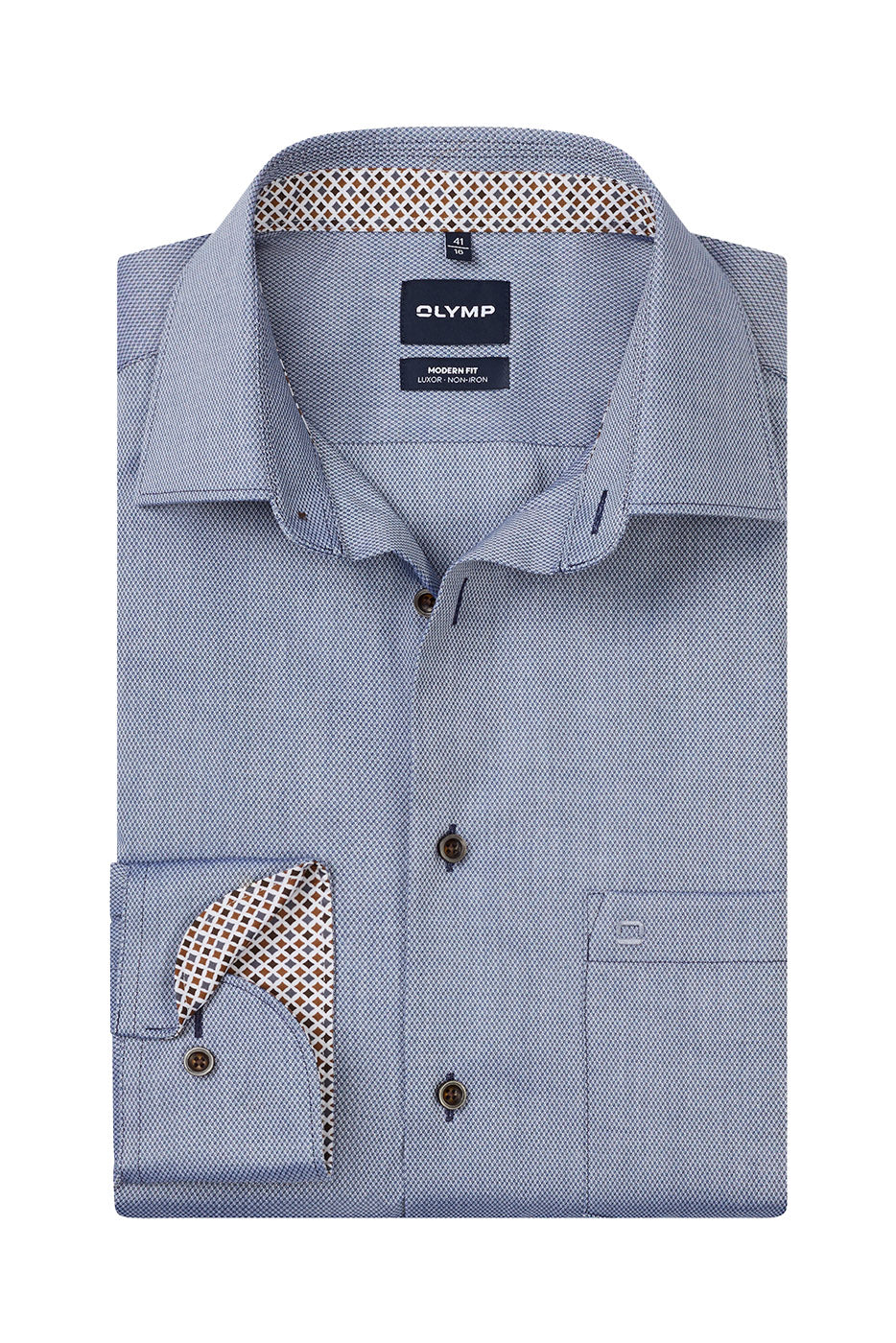 Olymp Luxor Modern Fit Royal Oxford Shirt - Navy