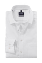Olymp Luxor Modern Fit Self Pattern Long Sleeve Shirt - White
